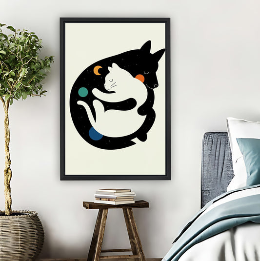 Yin Yang Cats Celestial Art Print| Liberty Signs #L1544