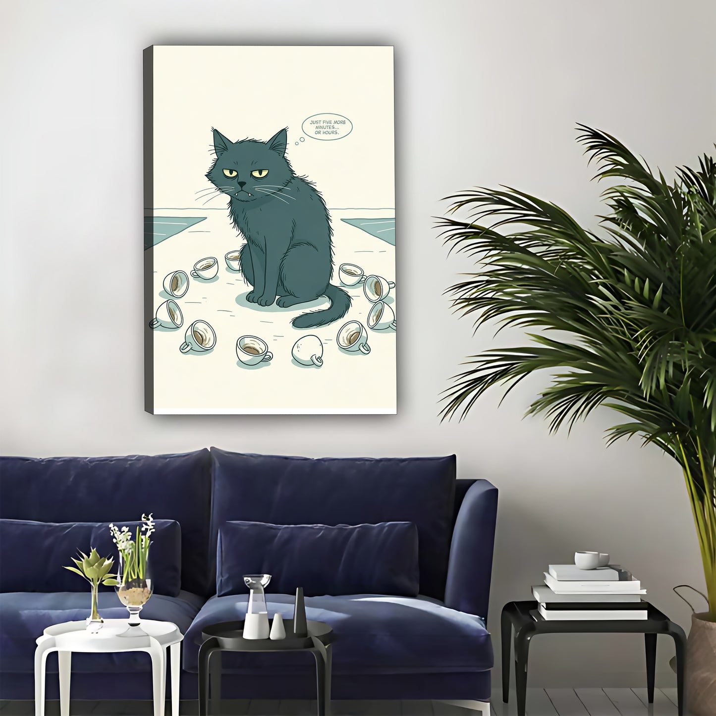 Lazy Cat in Bed Metal Sign - Funny Bedroom Wall Decor|Liberty Signs#L331