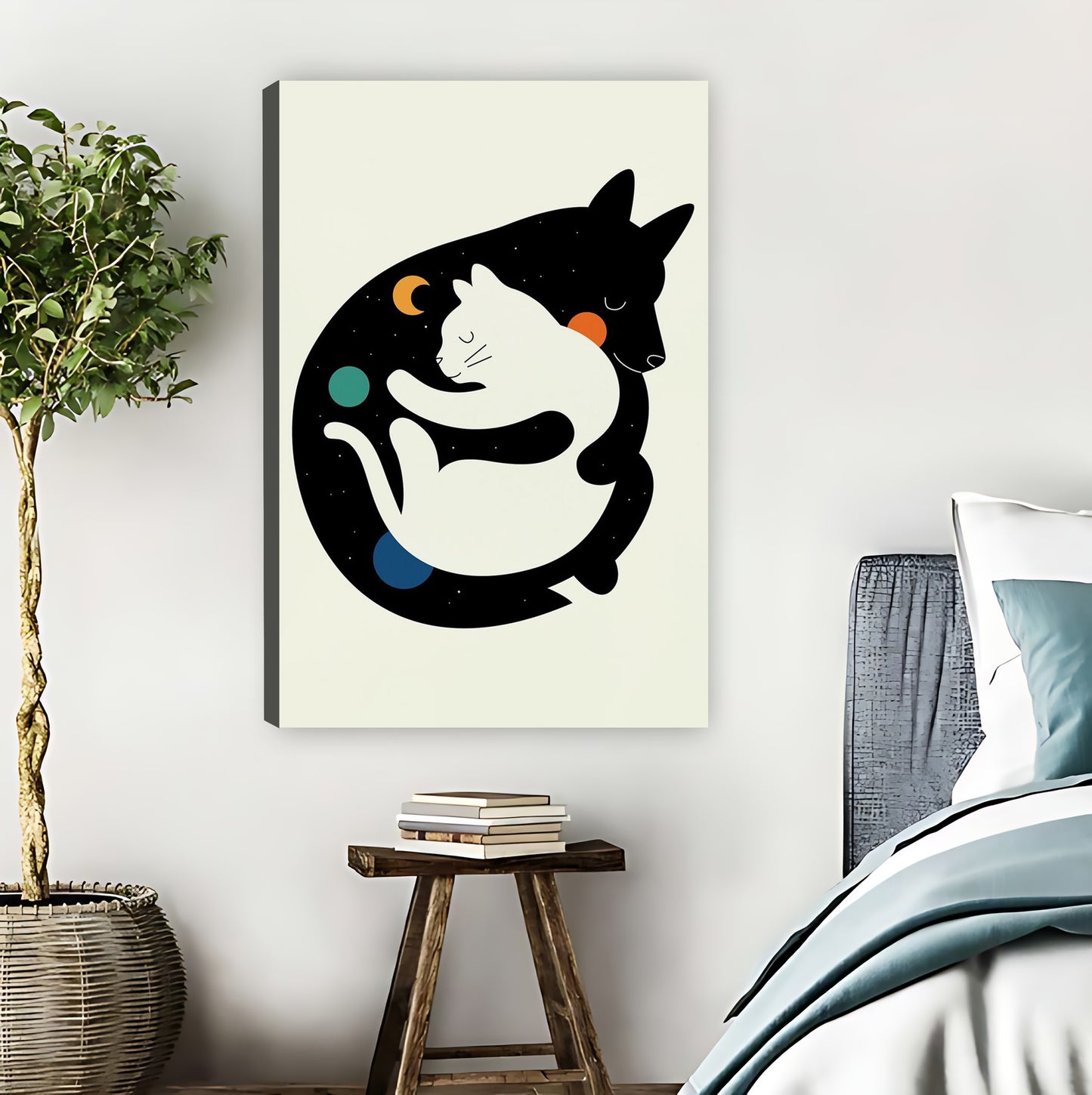 Yin Yang Cats Celestial Art Print| Liberty Signs #L1544
