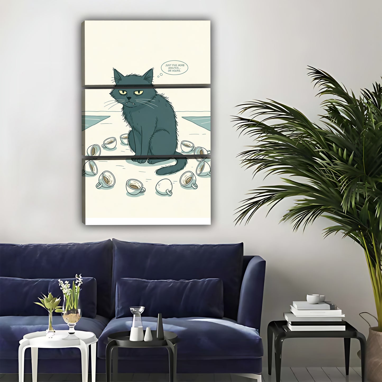 Lazy Cat in Bed Metal Sign - Funny Bedroom Wall Decor|Liberty Signs#L331