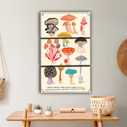 Vintage Mushroom Chart Art Print - Whimsical Botanical Wall Decor|Liberty Signs #L454