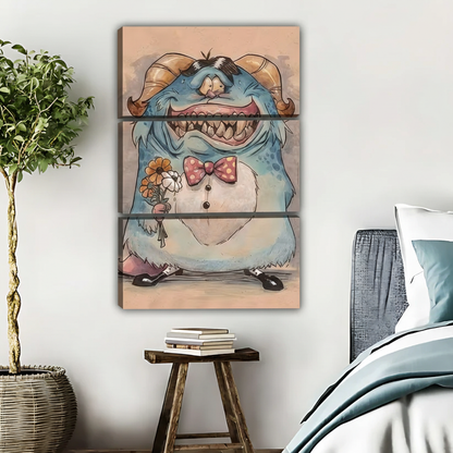 Whimsical Monster Art Print - Cute Blue Creature Wall Decor|Liberty Signs #L443