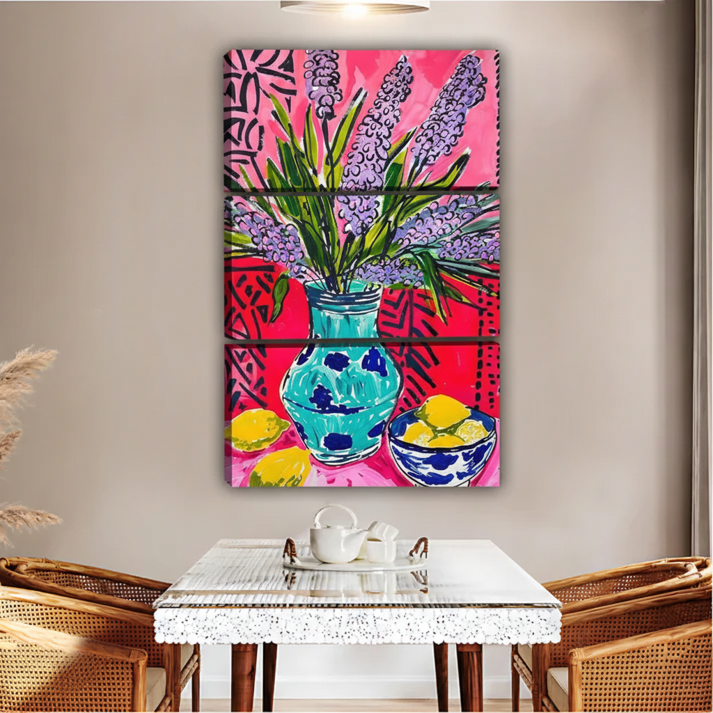 Lavender & Lemons Still Life Art Print - Vibrant Floral Wall Decor|Liberty Signs #L616