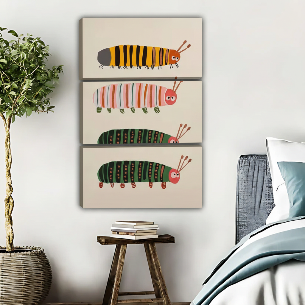 Colorful Caterpillar Wall Art for Kids Room | Nursery Decor Prin | Surreal Wall Decor|Liberty Signs #L419