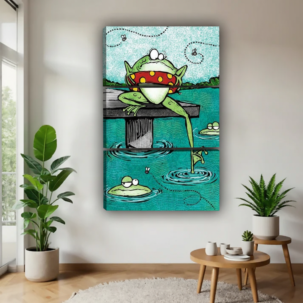 Whimsical Frog Wall Art - Pond Life Canvas Print|Liberty Signs #L640