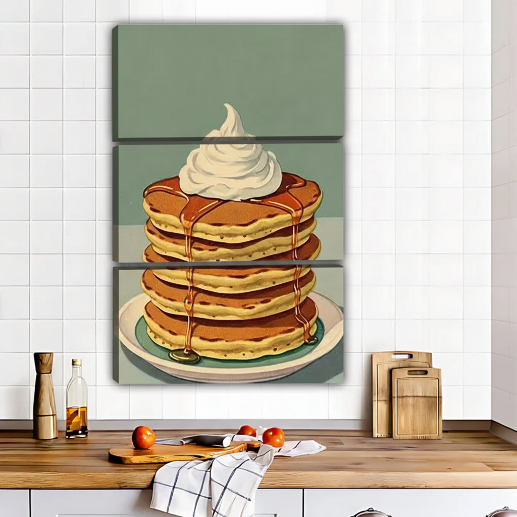 Fluffy Pancake Stack Wall Art - Vintage Kitchen Decor Print|Liberty Signs #L487
