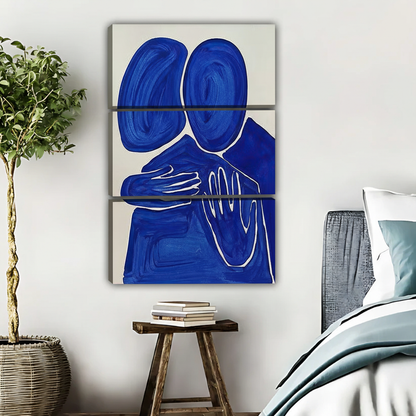 Blue Abstract Embrace Wall Art | Modern Minimalist Print|Liberty Signs #L514