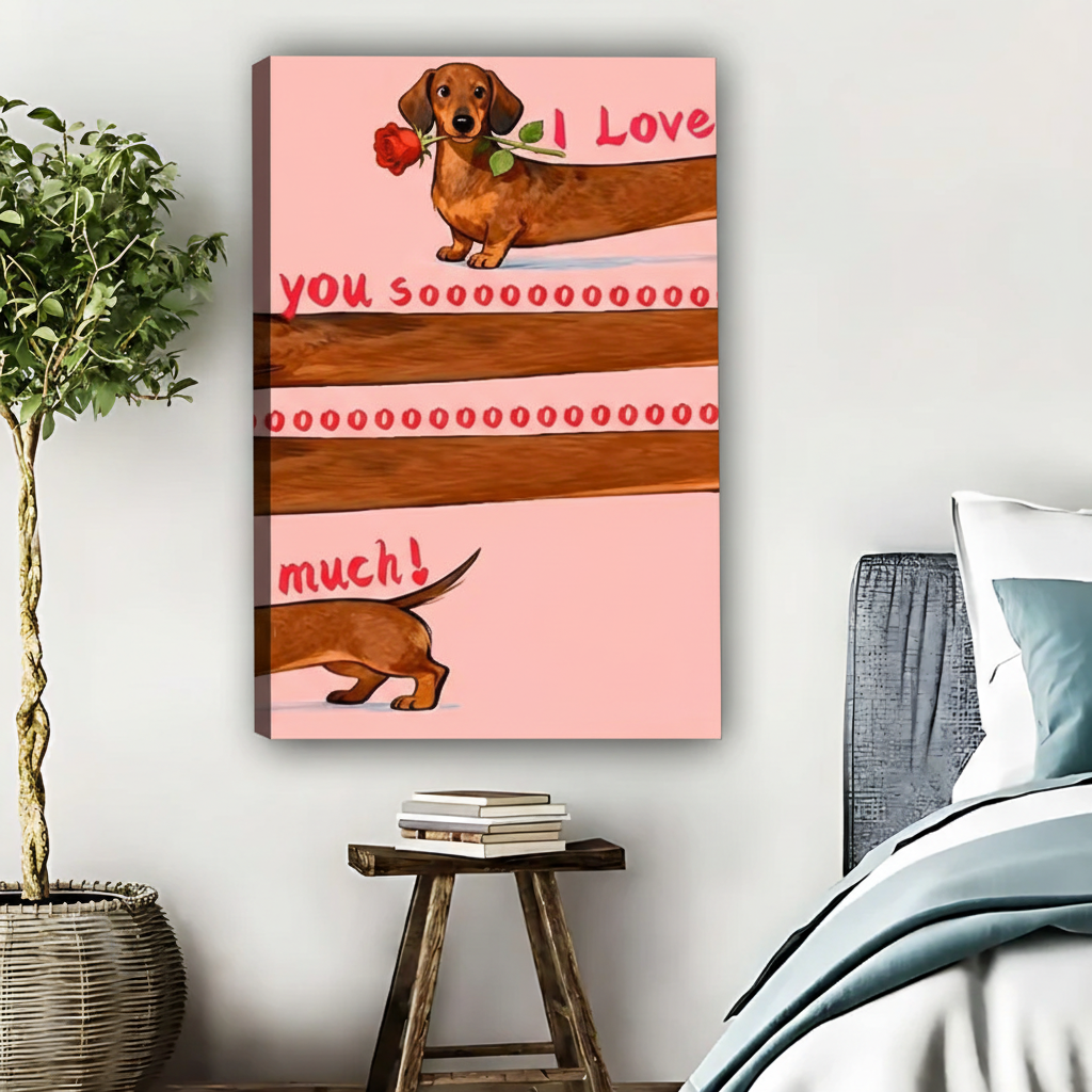 Dachshund Love Art Print - I Love You So Much Wall Decor|Liberty Signs #L431