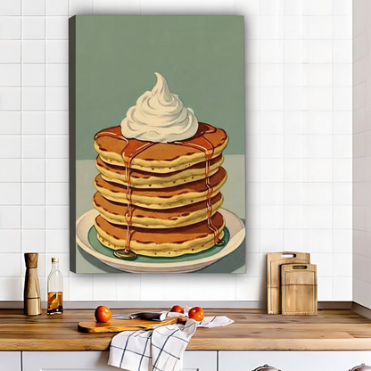 Fluffy Pancake Stack Wall Art - Vintage Kitchen Decor Print|Liberty Signs #L487