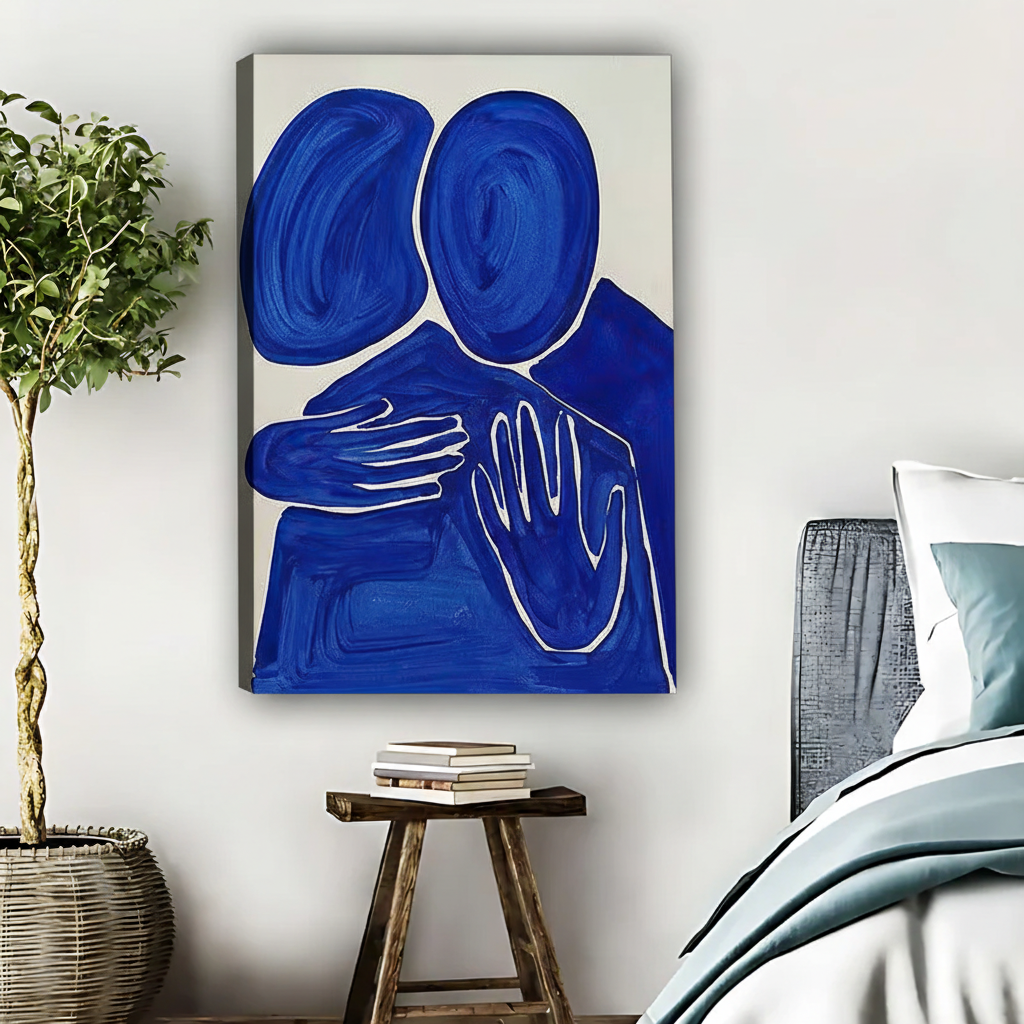 Blue Abstract Embrace Wall Art | Modern Minimalist Print|Liberty Signs #L514