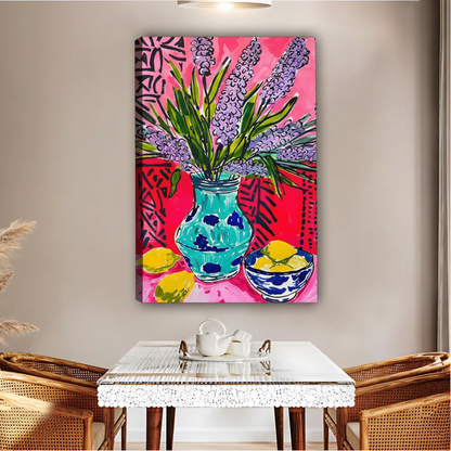 Lavender & Lemons Still Life Art Print - Vibrant Floral Wall Decor|Liberty Signs #L616