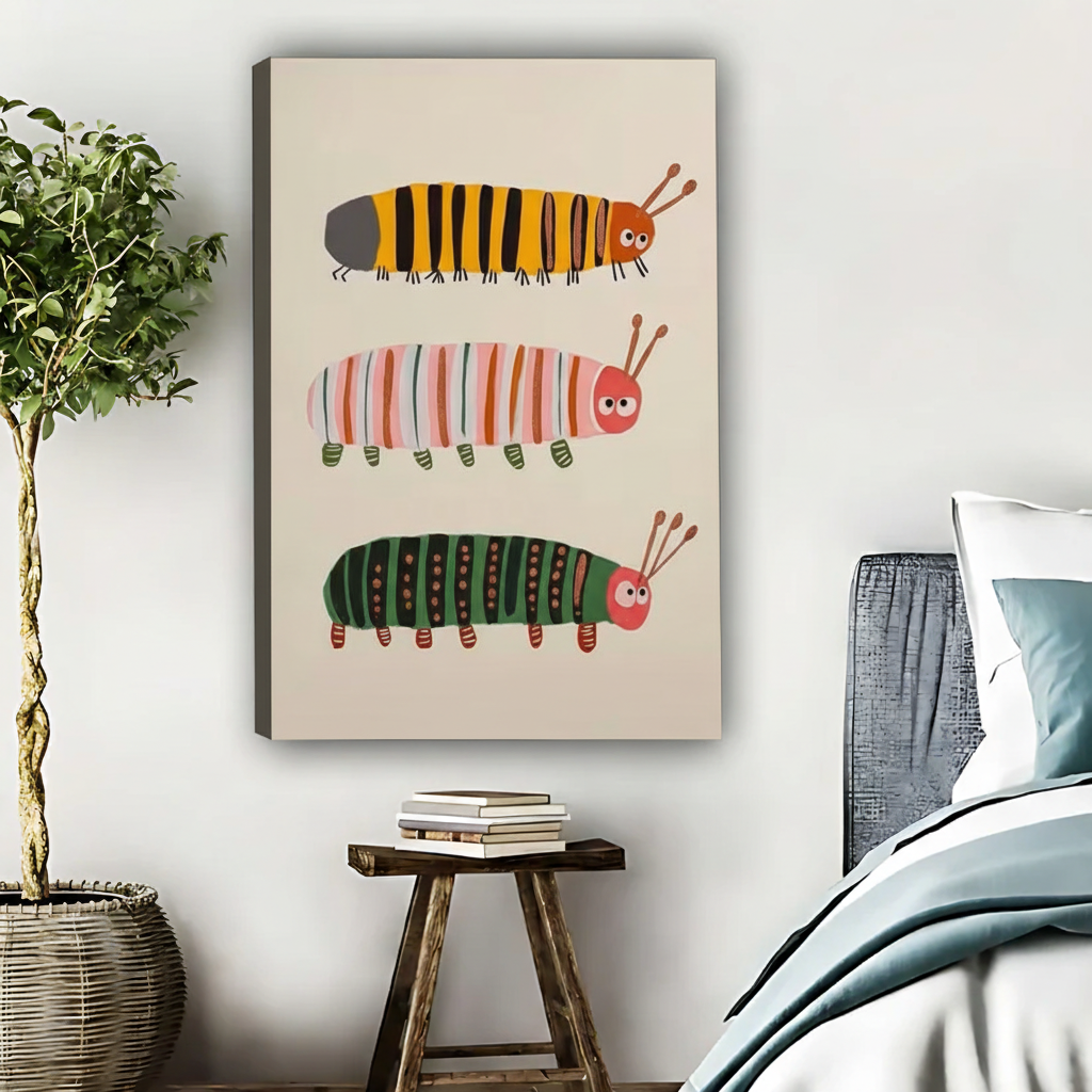Colorful Caterpillar Wall Art for Kids Room | Nursery Decor Prin | Surreal Wall Decor|Liberty Signs #L419