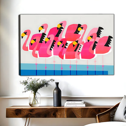 Pink Flamingo Pattern Framed Wall Art |Liberty Signs #L604
