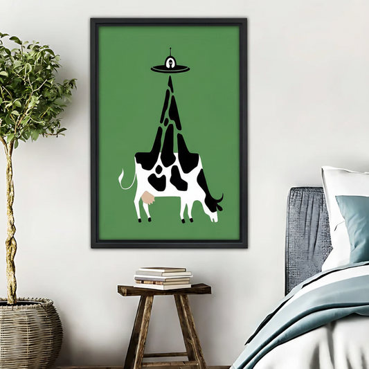 Playful UFO Cow Abduction Wall Art Print|Liberty Signs #L523