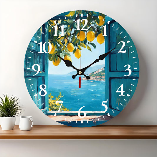 10x10 Decorative Wall Clock  – Ticking Wooden Wall Clock for Living Room or Hallway | Liberty Signs#S1037