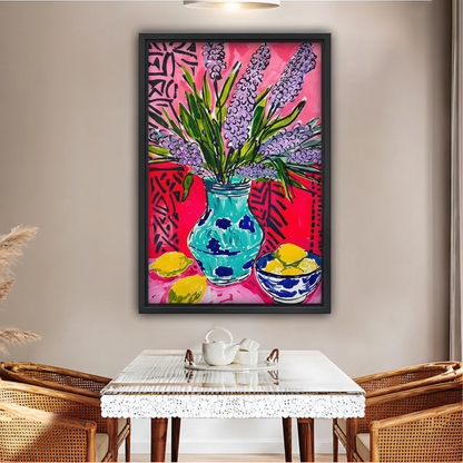 Lavender & Lemons Still Life Art Print - Vibrant Floral Wall Decor|Liberty Signs #L616