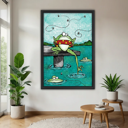 Whimsical Frog Wall Art - Pond Life Canvas Print|Liberty Signs #L640
