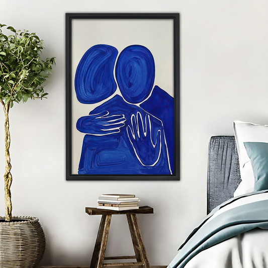 Blue Abstract Embrace Wall Art | Modern Minimalist Print|Liberty Signs #L514
