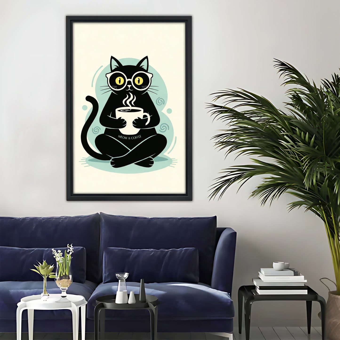 Zen Cat Coffee Meditation Metal Sign - Funny Mindful Wall Art|Liberty Signs#L332