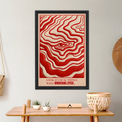 Red & White Swirl Abstract Art Print - Thought-Provoking Modern Wall Decor|Liberty Signs #L455