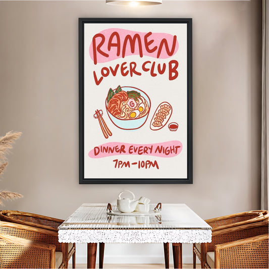 "Ramen Lover Club" Funny Foodie Wall Art Print|Liberty Signs #L833