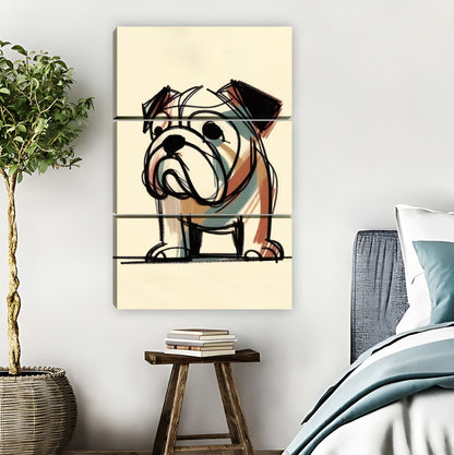 Vintage Bulldog Sketch Portrait Wall Art Print|Liberty Signs #L866
