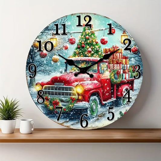10x10 Decorative Wall Clock  – Ticking Wooden Wall Clock for Living Room or Hallway | Liberty Signs#S1012