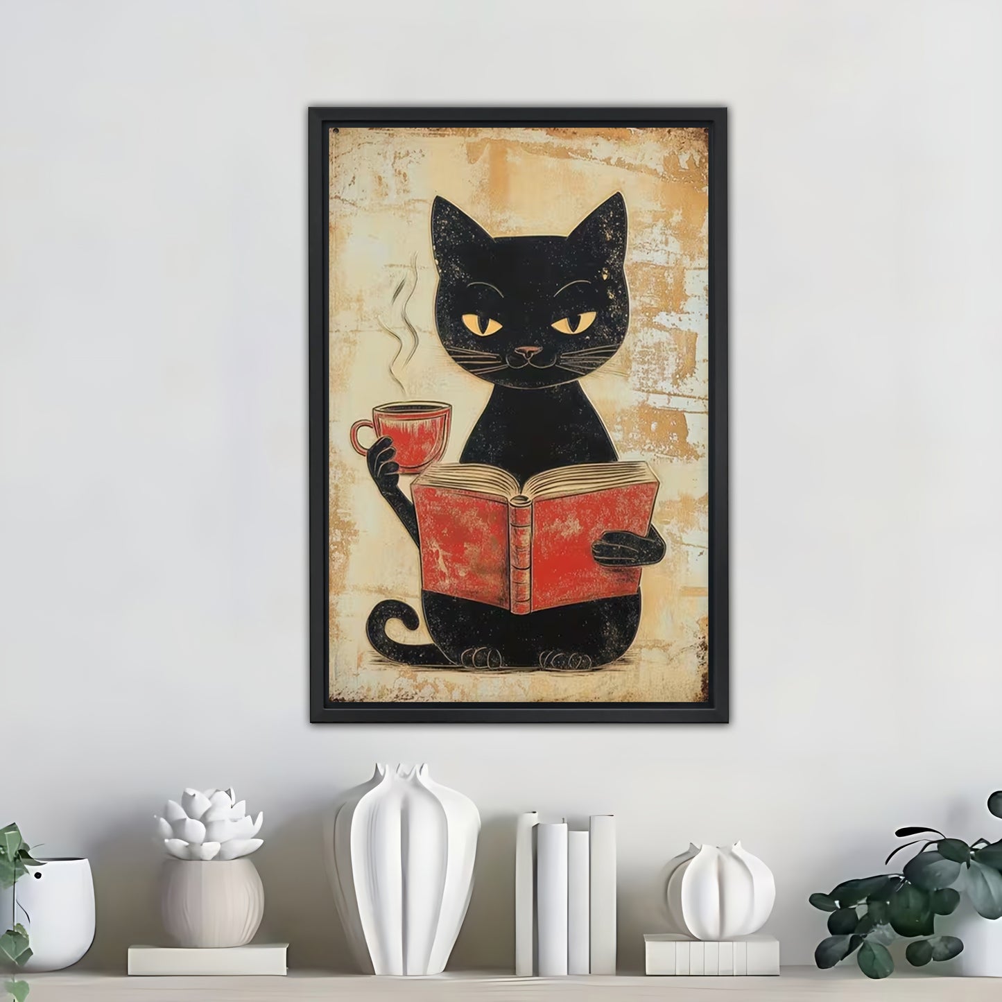 Funny Cat Art - Canvas Wall Art - Abstract Funny Living Room Decor| Liberty Signs #SZ351