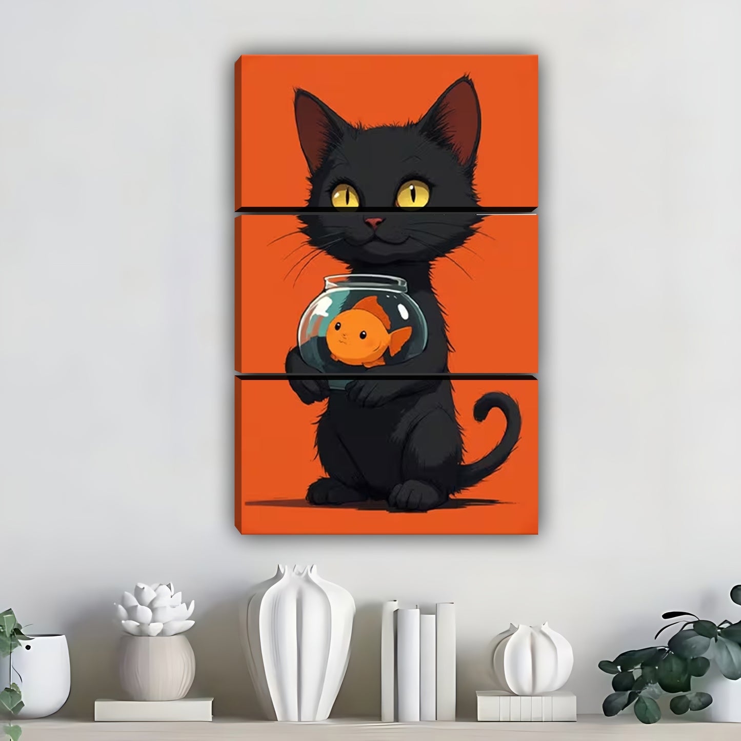Funny Cat Art - Canvas Wall Art - Abstract Funny Living Room Decor| Liberty Signs #SZ352