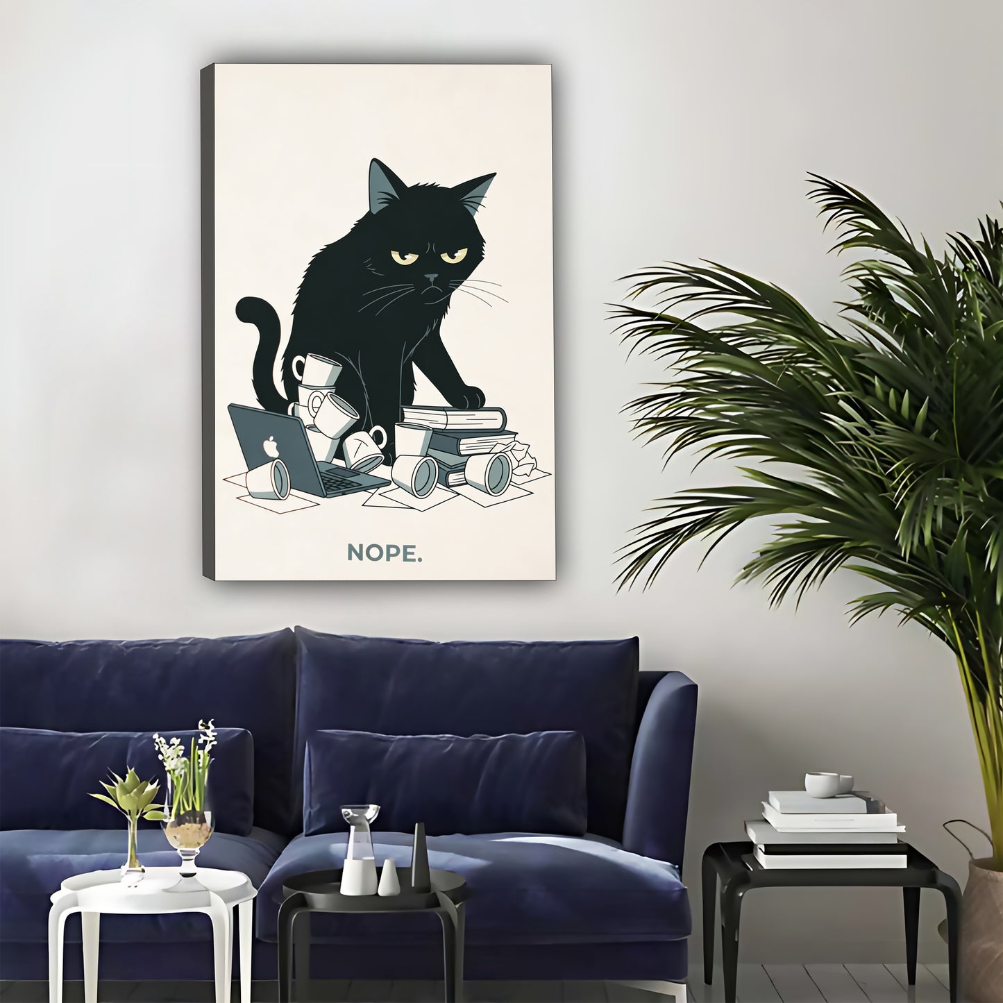 Grumpy Cat 'Nope' Wall Art - Funny Black Cat Canvas Print|Liberty Signs #L339