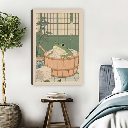Japanese Style Bathing Frogs Wall Art| Liberty Signs #L1526