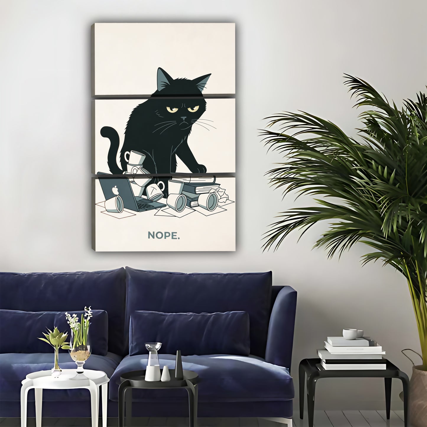 Grumpy Cat 'Nope' Wall Art - Funny Black Cat Canvas Print|Liberty Signs #L339