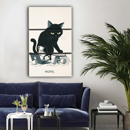 Grumpy Cat 'Nope' Wall Art - Funny Black Cat Canvas Print|Liberty Signs #L339