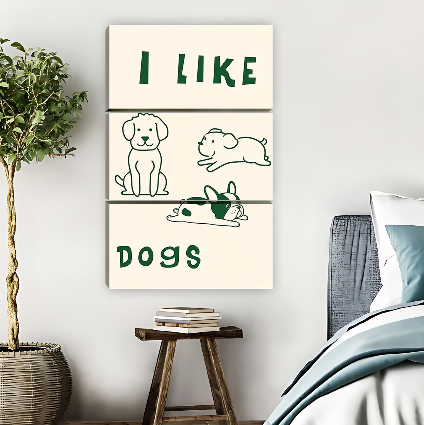 "I Like Dogs" Cute Dog Lover Minimalist Wall Art|Liberty Signs #L867