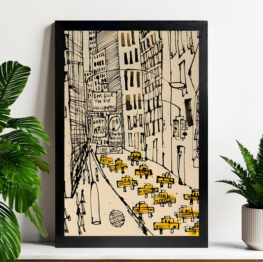 12x18 Neutral Abstract Framed Wall Art – Minimalist Line Art for Office or Studio | Liberty Signs #M3032