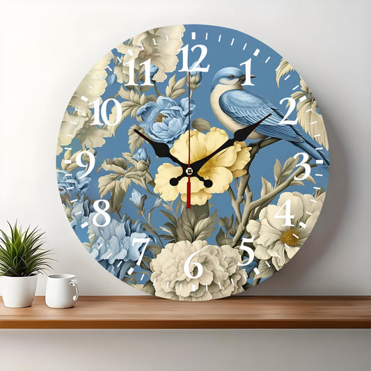 10x10 Decorative Wall Clock  – Ticking Wooden Wall Clock for Living Room or Hallway | Liberty Signs#S1039