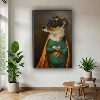 Superhero Dog Wall Art - Australian Shepherd Canvas Print with Cape#Y1008