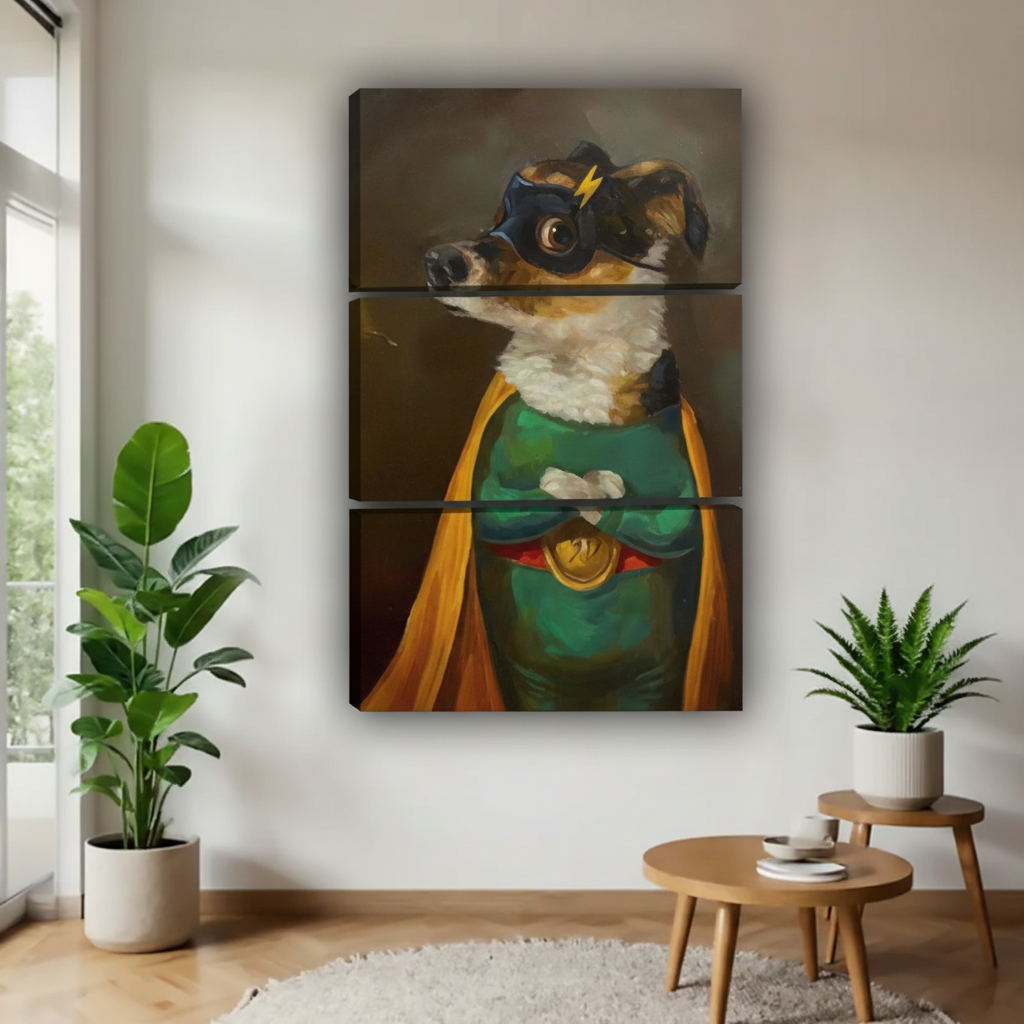Superhero Dog Wall Art - Australian Shepherd Canvas Print with Cape#Y1008