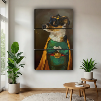 Superhero Dog Wall Art - Australian Shepherd Canvas Print with Cape#Y1008