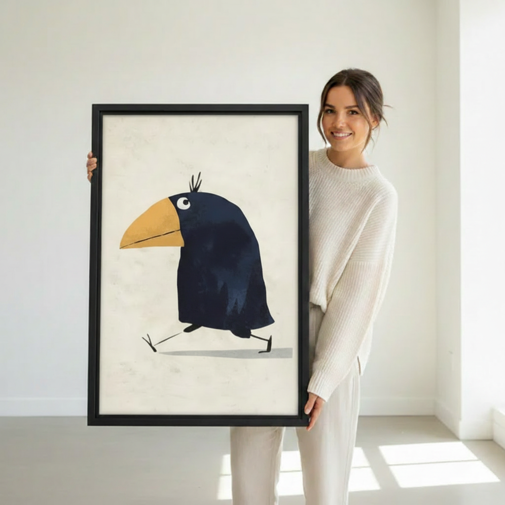 Charming Blackbird Wall Art - Whimsical Bird Print for Modern Homes|Liberty Signs #L631