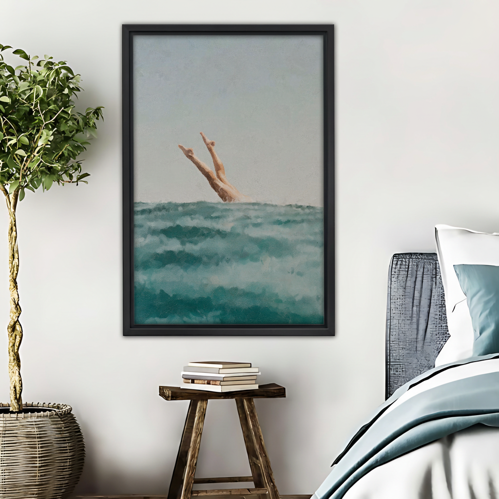 Minimalist Ocean Dive Framed Wall Art |Liberty Signs #L602