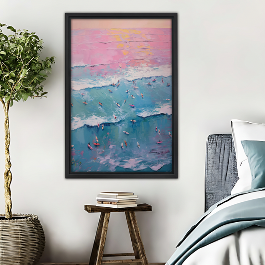 Abstract Ocean Waves Framed Canvas Art |Liberty Signs #L601