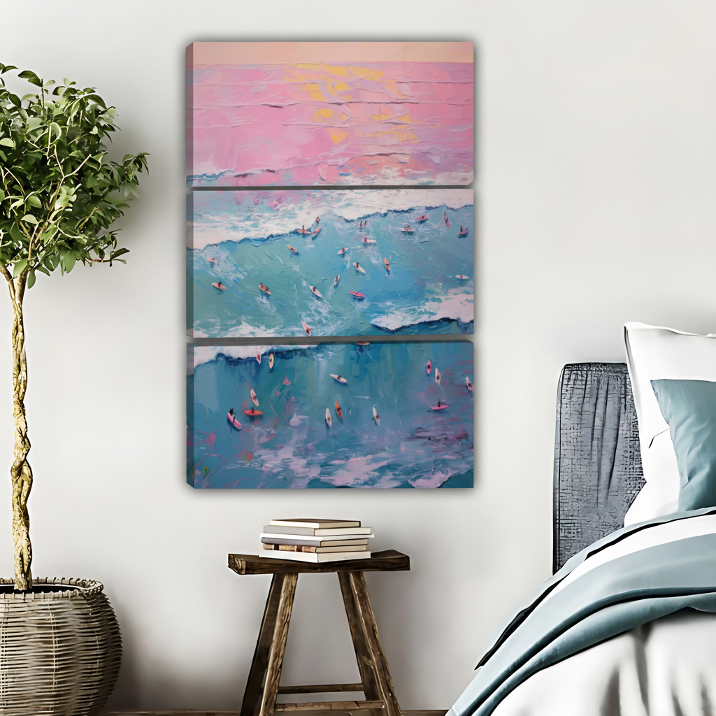 Abstract Ocean Waves Framed Canvas Art |Liberty Signs #L601