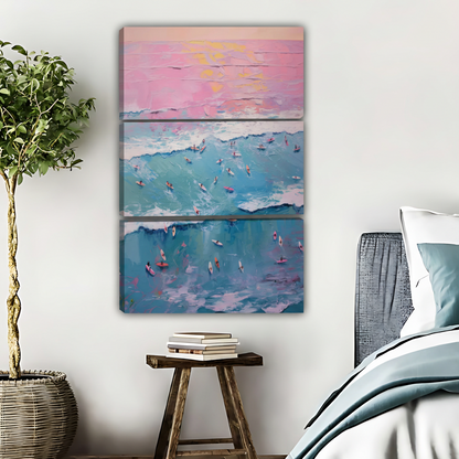 Abstract Ocean Waves Framed Canvas Art |Liberty Signs #L601
