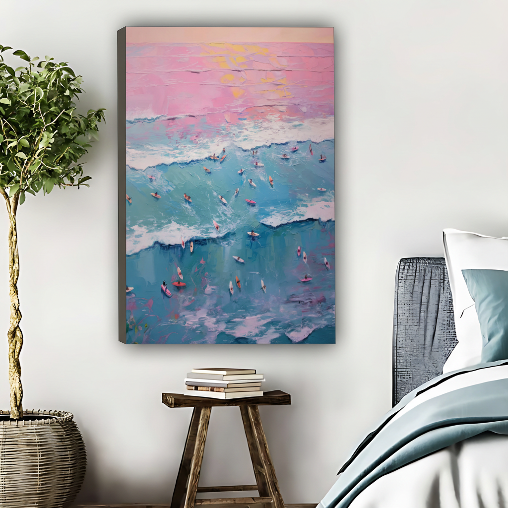 Abstract Ocean Waves Framed Canvas Art |Liberty Signs #L601