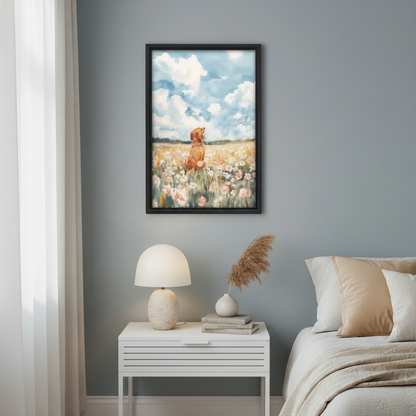Golden Retriever Watercolor Wall Art Print Framed l2036