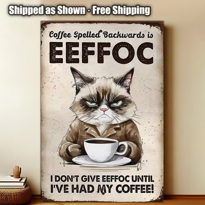 8x12 Cute Cat Metal Sign – Retro Tin Wall Art for Cat Lovers & Kitchens  (1/3/6/10 Pieces)| Liberty Signs #ZH2032