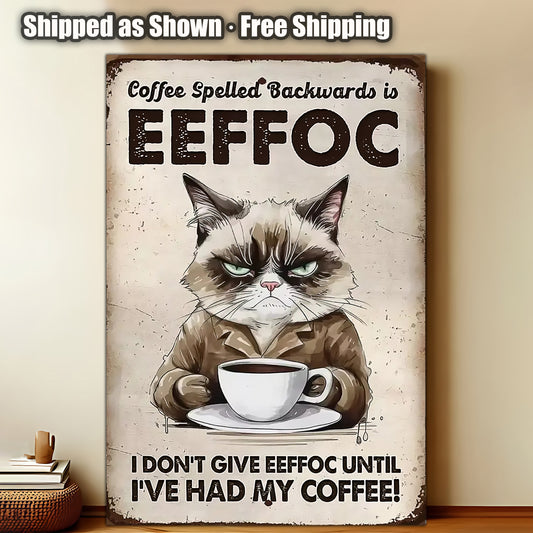 8x12 Cute Cat Metal Sign – Retro Tin Wall Art for Cat Lovers & Kitchens  (1/3/6/10 Pieces)| Liberty Signs #ZH2032