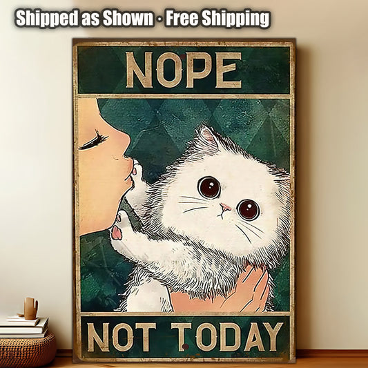 8x12 Cute Cat Metal Sign – Retro Tin Wall Art for Cat Lovers & Kitchens (1/3/6/10 Pieces) | Liberty Signs #ZH2016
