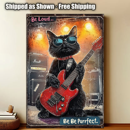 8x12 Cute Cat Metal Sign – Retro Tin Wall Art for Cat Lovers & Kitchens  (1/3/6/10 Pieces)| Liberty Signs #ZH2247